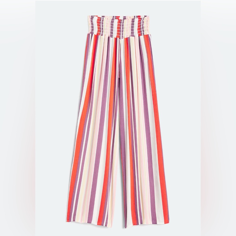 Colorful Striped Wide-Leg Pants